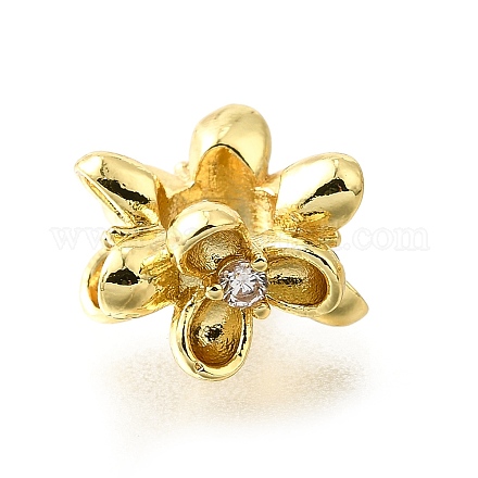 Латунь микропаве прозрачный кубический цирконий европейский бисер KK-V008-15G-1