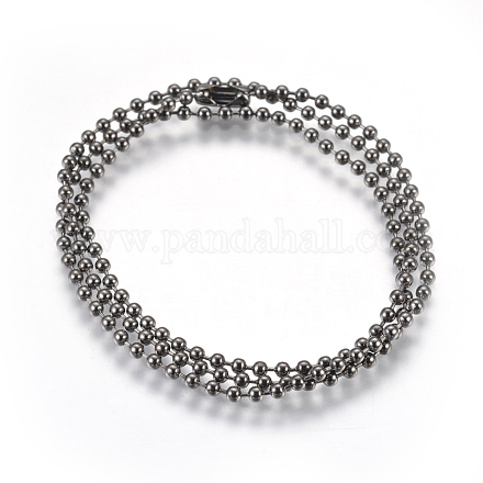 Нержавеющая сталь мяч цепи ожерелье материалы MAK-L019-01C-B-1