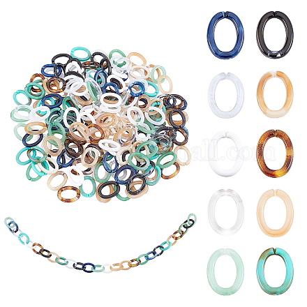 Pandahall elite 200 pz 10 colori anelli di collegamento in acrilico OACR-PH0001-52-1
