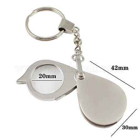 Porte-clés loupe pliable portable en alliage de zinc TOOL-I0004-05-1