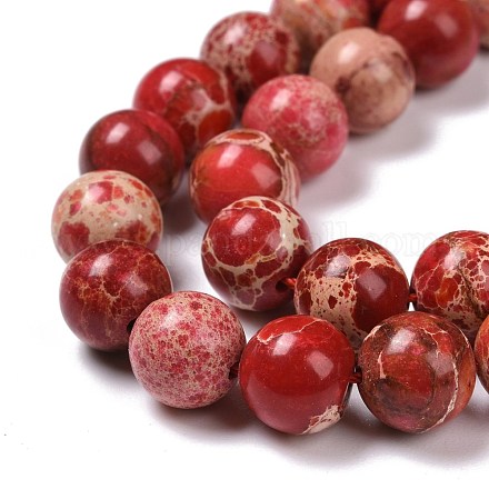 Brins de perles de jaspe impérial synthétiques G-H014-3-3-1