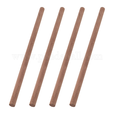 OLYCRAFT 4 Pcs Walnut Dowel Rods 15.7 inch Long Wood Sticks 0.7 inch Diameter Unfinished Round Sticks Wooden Carving Blocks Round Wooden Sticks for Building Model DIY Craft Supplies WOOD-WH0034-27B-1
