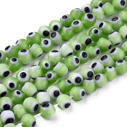 Chapelets de perle rondes au mauvais œil manuelles LAMP-L055-4mm-11-1