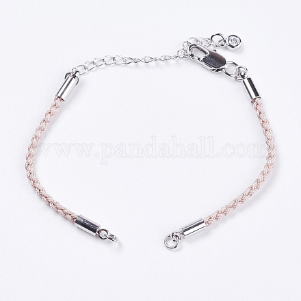 Braided Cotton Cord Bracelet Making MAK-I006-08P-1