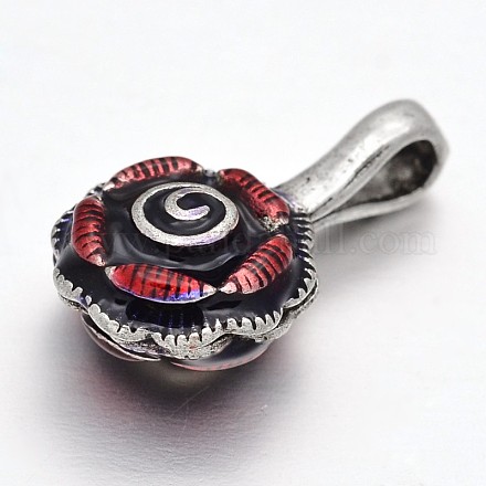 Gioielli in argento tibetano antico contatore smalto ottone clip KK-L088-03C-RS-1