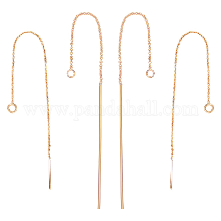 Beebeecraft 8Pcs 2 Style Brass Chain Stud Earring Findings KK-BBC0009-80-1