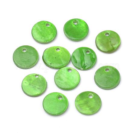 Spray Paint Freshwater Shell Charms SHEL-Q014A-004-1