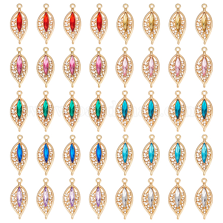 40шт 10 цвета сплав с подвесками со стразами FIND-PH0027-16-1