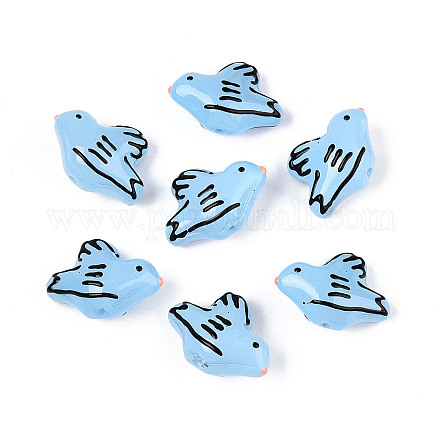 Эмалевые бусины ручной работы в технике лэмпворк LAMP-T023-22D-1