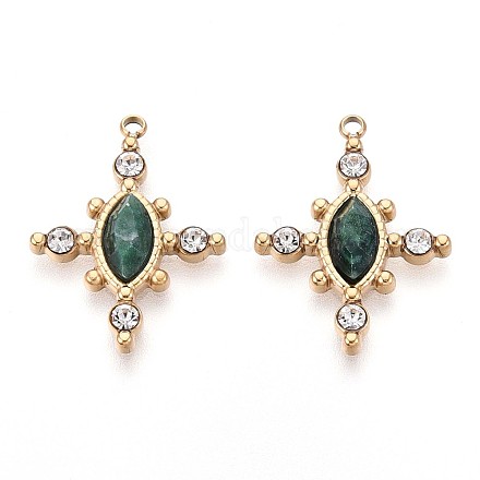 Подвески из натурального африканского нефрита с огранкой в виде конского глаза STAS-N109-161G-1