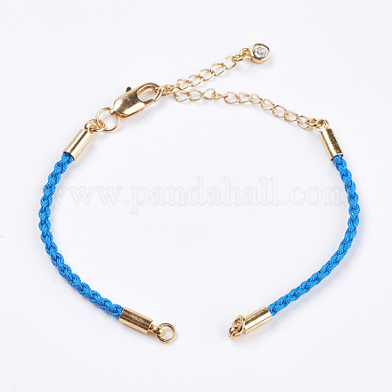 Braided Cotton Cord Bracelet Making MAK-I006-02G-1