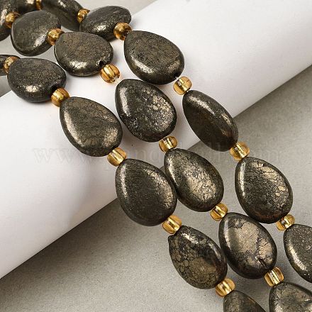 Природного пирита бисер нитей&nbsp;G-Z131-B01-01-1