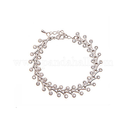 Vrais bracelets en cristal autrichien en alliage plaqué platine 18k BJEW-DD0001-01G-1
