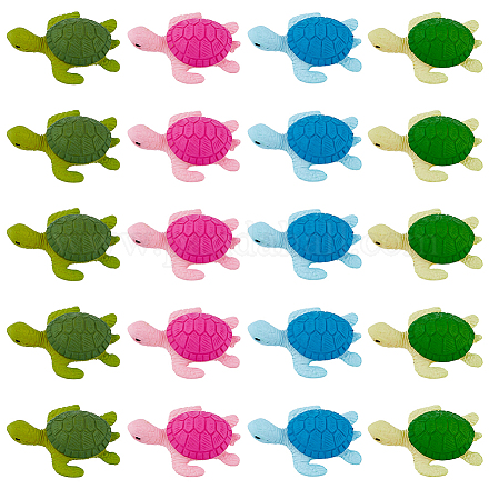 SuperZubehör 20 Stück Meeresschildkröten-Dekoration aus PVC und Kunstharz im 4-Stil DJEW-FH0001-22-1