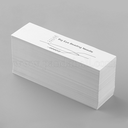 厚紙のアクセサリー台紙  ビッグアイビーズ針に使用  ホワイト  155x48mm CDIS-R032-01-1