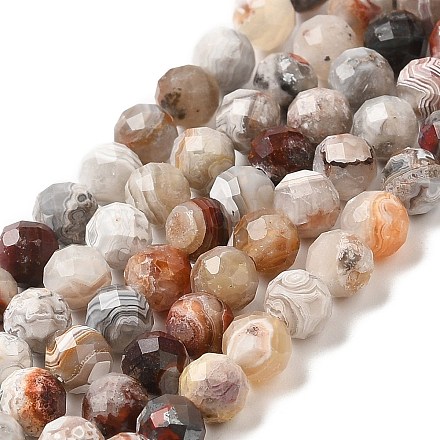 Brins de perles d'agate mexicaine naturelle G-E608-A11-C-1