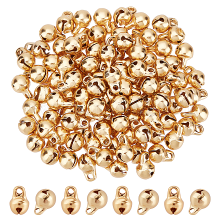 Unicraftale über 100 stücke echt 18 karat gold jingle kleine glocke edelstahl charms mini glocke charms runde weihnachtsglocken für diy handwerk schmuck machen7.5x5x5mm STAS-UN0035-56-1