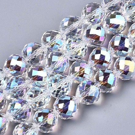 Electroplate Glass Beads Strands X-EGLA-S194-05A-G01-1