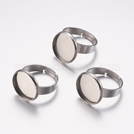 Componentes de anillos de dedo de 304 acero inoxidable ajustables A-STAS-F149-18P-D-1