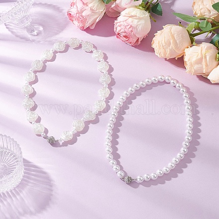 Магнитные застежки из пластика АБС с имитацией жемчуга и сплава для подхватов для штор HJEW-JM03410-1