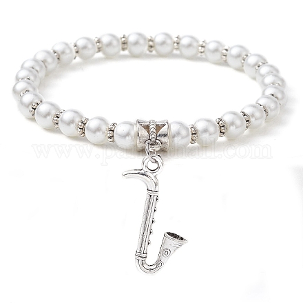 Perles de verre bracelets en perles extensibles BJEW-JB09696-05-1