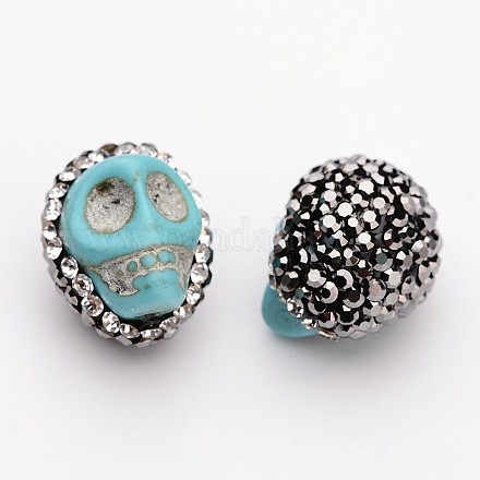 Synthetic Turquoise Skull Beads G-L355-10-1