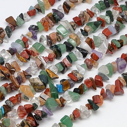Copeaux de pierre naturelle et synthétique perles brins X-G-A123-01-1