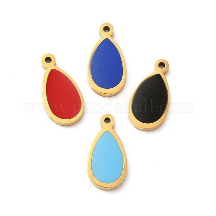304 Stainless Steel Enamel Charms STAS-A078-05G-1