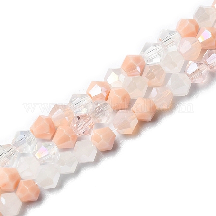 Chapelets de perles en verre électroplaqué X-EGLA-D018-02A-1