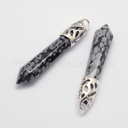 Natural Snowflake Obsidian Big Pointed Pendants G-D860-C10-P-1
