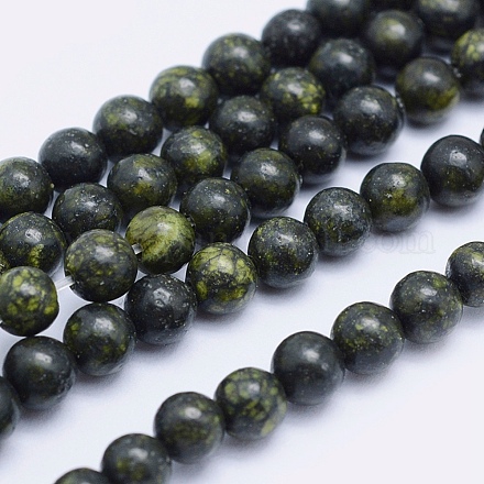 Cordón natural serpentina / verde cuentas de piedra hebras X-G-P345-01-10mm-1