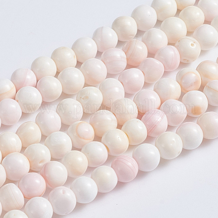 Fili di perle di conchiglia rosa naturale SSHEL-L016-18A-1