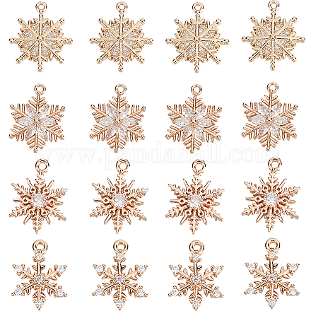 SUNNYCLUE Alloy Gold Silver Snow Charms Charms for Jewellery Making FIND-SC0004-62-1