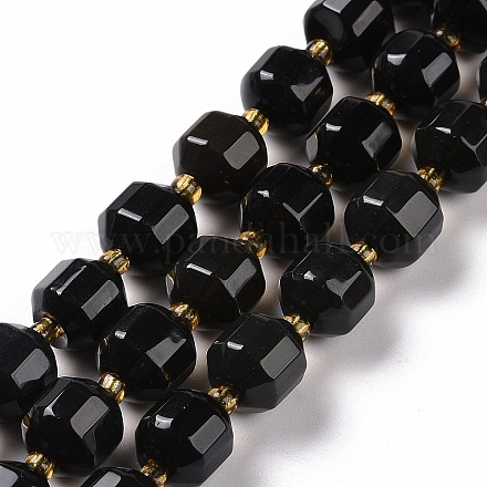 Natürlichen Obsidian Perlen Stränge G-G990-F11-1