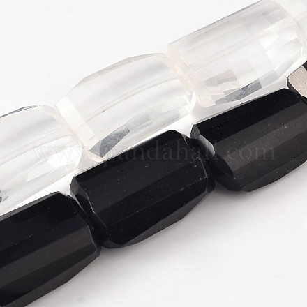 Faceted Rectangle Glass Bead Strands GLAA-E020-05-1