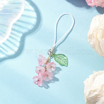 Цветочные украшения ручной работы в технике лэмпворк и акриловые подвески HJEW-TA00438-02-1