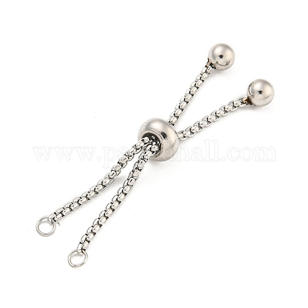 Не тускнеющий регулируемый браслет из нержавеющей стали 304 с цепочкой-слайдером MAK-L038-001P-03-1