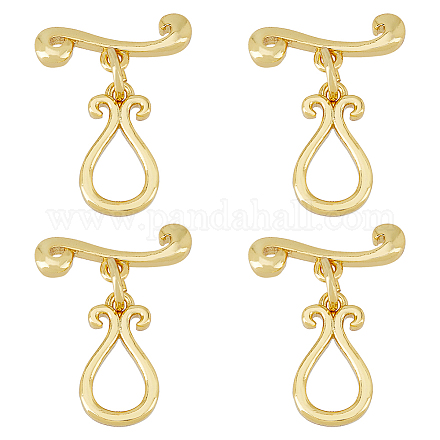HOBBIESAY 16 Sets Real 18K Gold Plated Brass Toggle Clasps with Jump Ring Teardrop T-Bar Closure Connector Bracelets Necklace OT Clasps Pin with S Shaped Bar for Jewelry Making Hole 1.4mm KK-HY0001-64-1