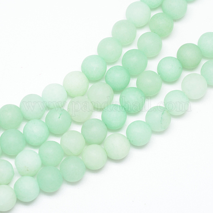 Chapelets de perle en jade blanc naturel X-G-R297-8mm-36-1