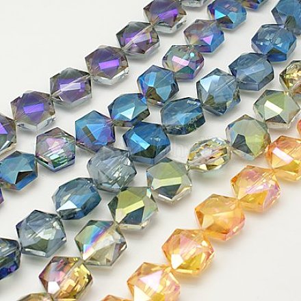Electroplate Glass Beads Strands EGLA-J017-M-1
