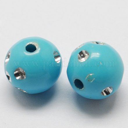 Plating Acrylic Beads PACR-S186-10mm-14-1