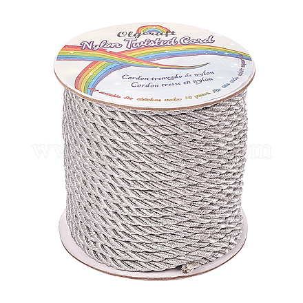 オリクラフトナイロン糸  ツイストコード  銀  5mm  約30ヤード/ロール（27.432メートル/ロール） NWIR-OC0001-02-05-1
