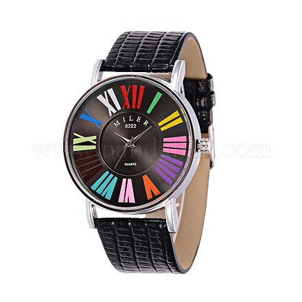 Fashionable Women's Alloy PU Leather Quartz Wristwatches WACH-L025-01E-1