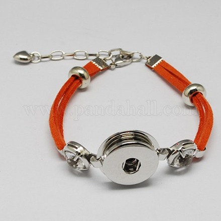 Faux Suede Snap Bracelet Makings X-BJEW-R175-05-1