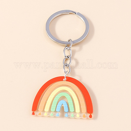 Llavero con colgante de arcoíris acrílico RABO-PW0001-078B-1