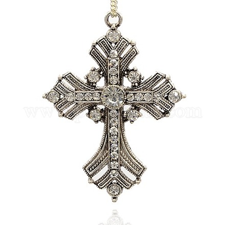 Alliage gros pendentifs gothiques croix latine crispées ALRI-J030-01AS-1