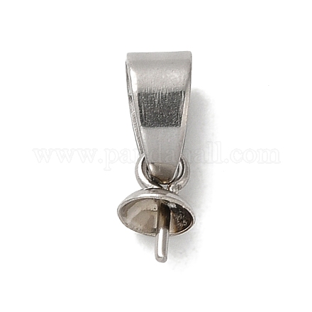 304 ciondolo a forma di spilla con perle a forma di tazza in acciaio inossidabile STAS-D013-03B-P-1