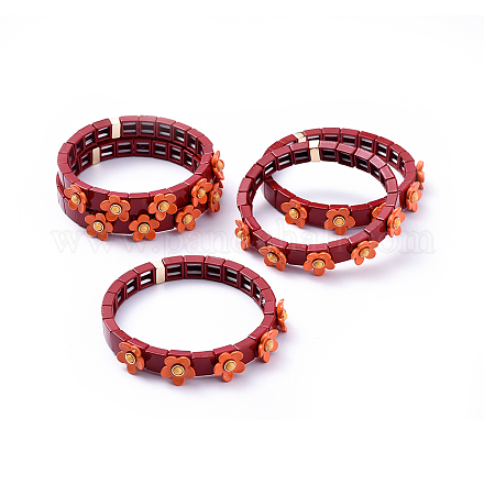 (vendita di fabbrica di feste di gioielli) braccialetti elastici per piastrelle BJEW-K004-13-1