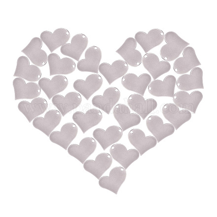 PandaHall Elite 30 pcs Heart Shape 304 Stainless Steel Blank Stamping Tag Pendants with 2mm Hole for Earring Bracelet Necklace Pendant Charm Jewelry Making STAS-PH0018-70P-1