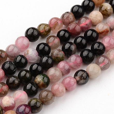 Turmalina naturales hebras de perlas redondo G-F269-05-6mm-1